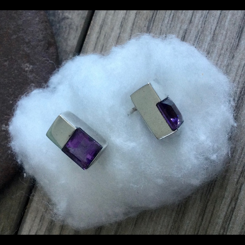 Sterling silver amethyst earrings
